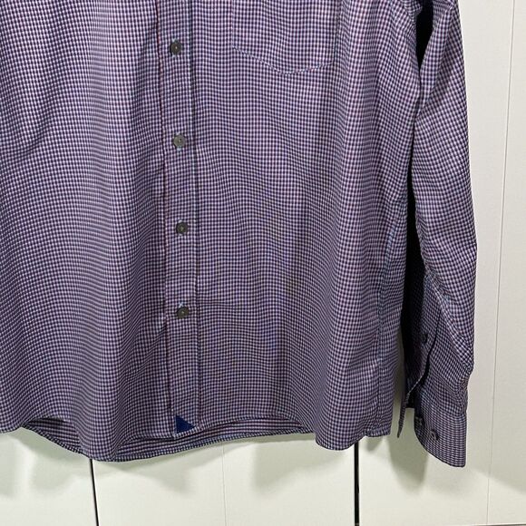 UnTuckit Symington Wrinkle Free Shirt Size Large Blue Red Check Button Down - Picture 3 of 6